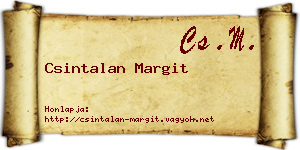 Csintalan Margit névjegykártya